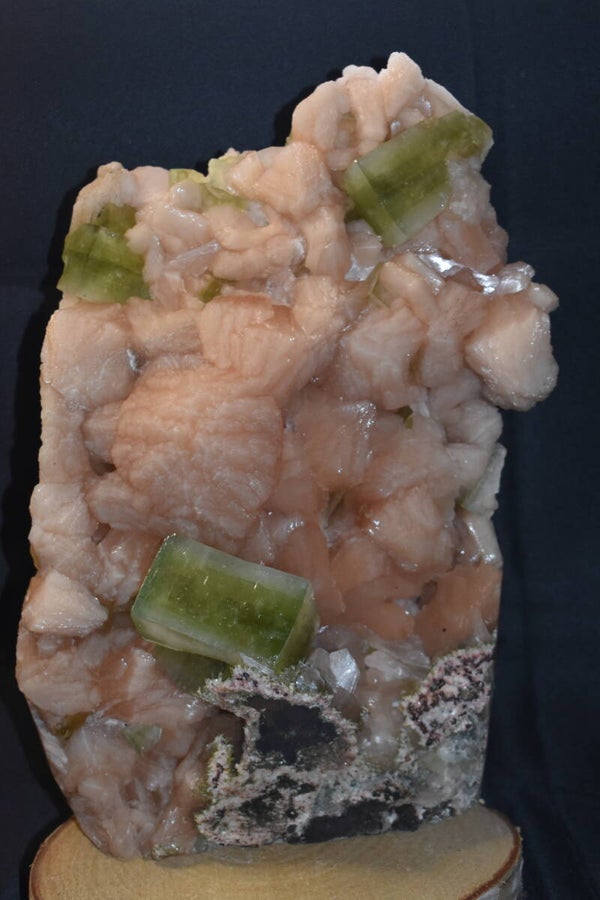 Druse Stilbite Pèche Apophyllite verte : 7,130kgs