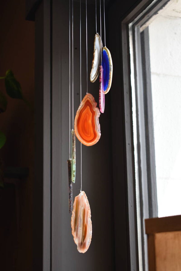 Carillon en agate teintée naturelle du Brésil – 65 cm