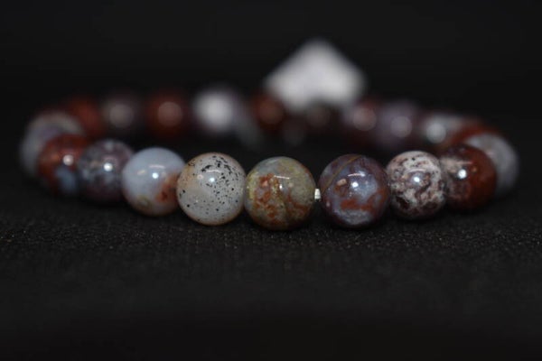 Agate Crazy Lace Rouge - Bracelet en pierre naturelle "AA" 8mm