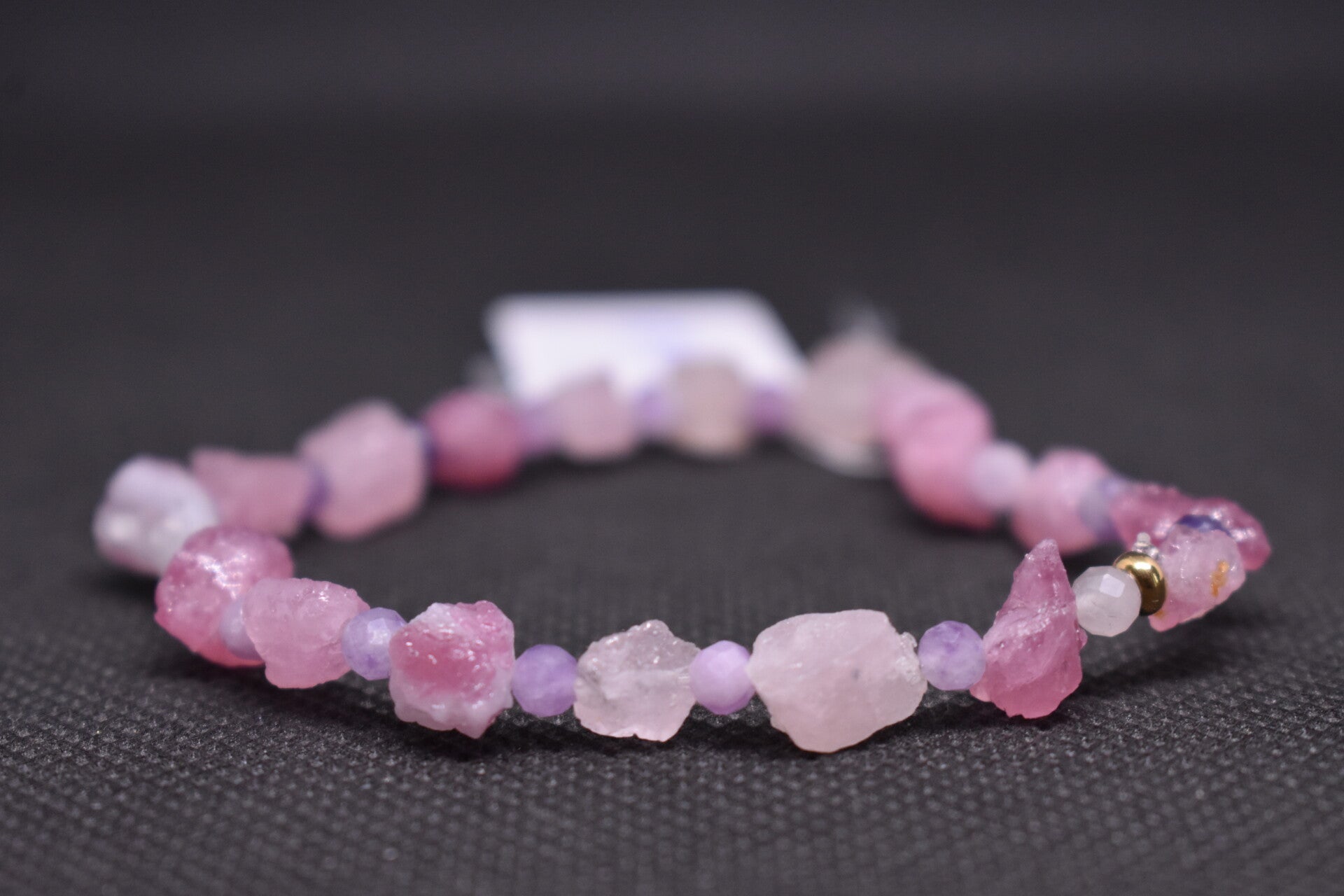 Bracelet Cœur Apaisé – Tourmaline rose & Lépidolite