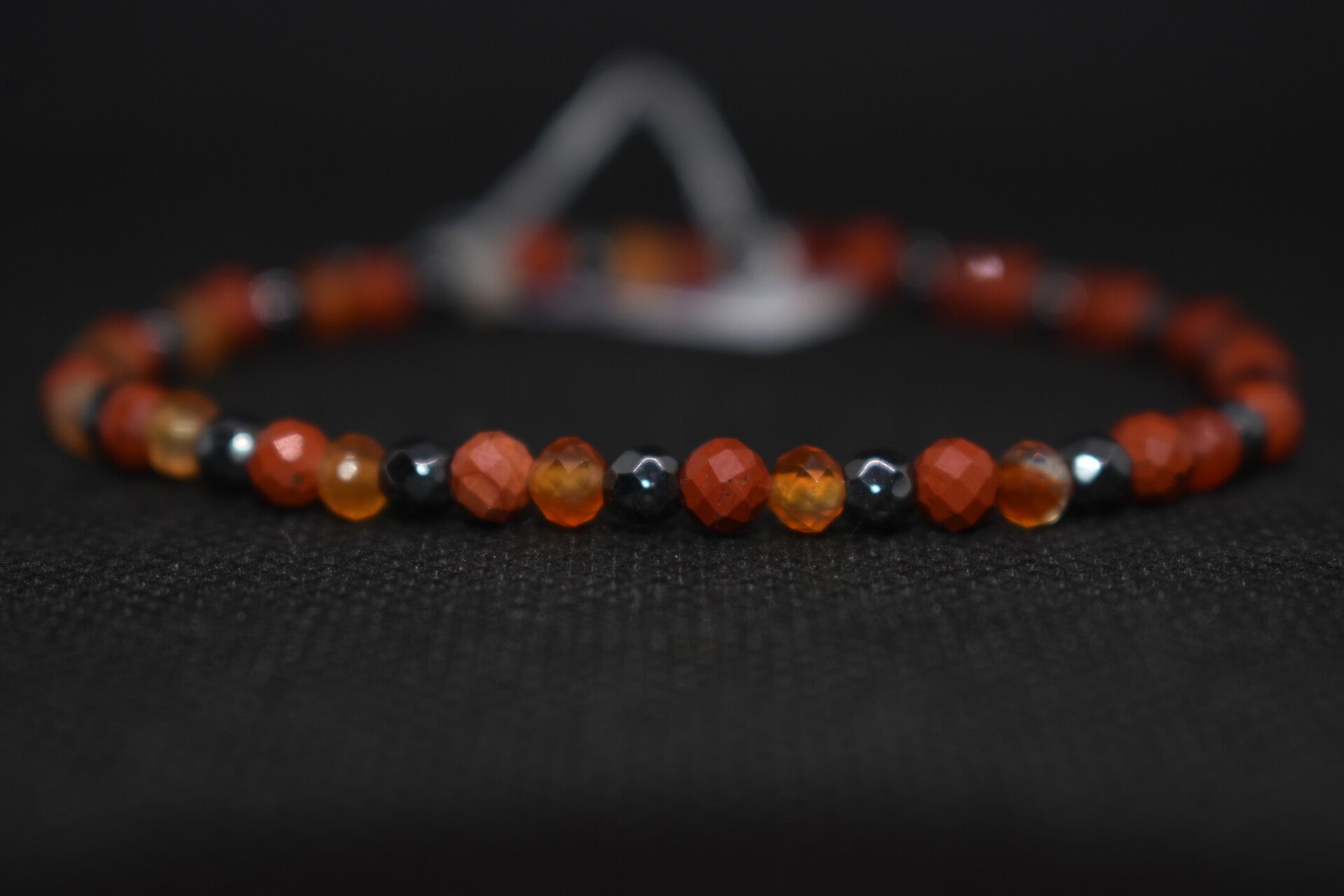 Bracelet Force Ancrée – Jaspe rouge, Cornaline & Hématite (Taille Homme)