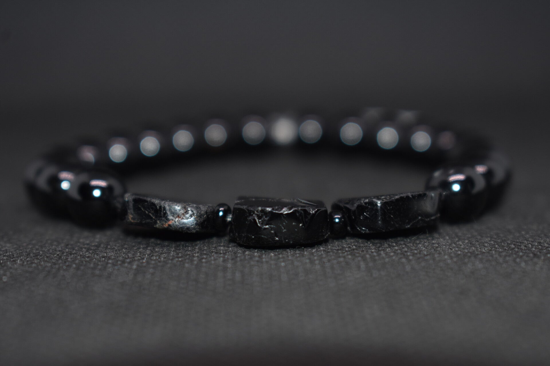 Bracelet Gardien Noir – Tourmaline noire (Taille Homme)