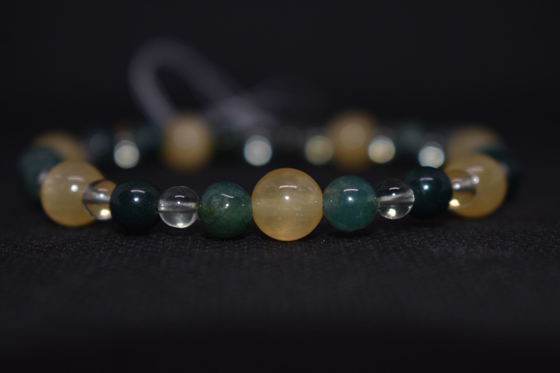 Bracelet Lumière de Vie – Calcite jaune, Quartz citron & Agate mousse