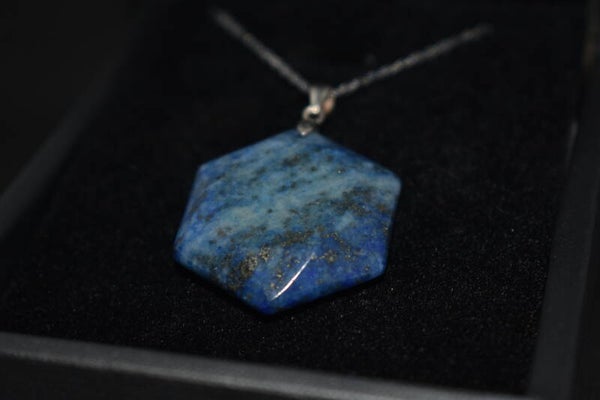 Collier en Lapis-Lazuli – Argent 925 – Forme Hexagonale