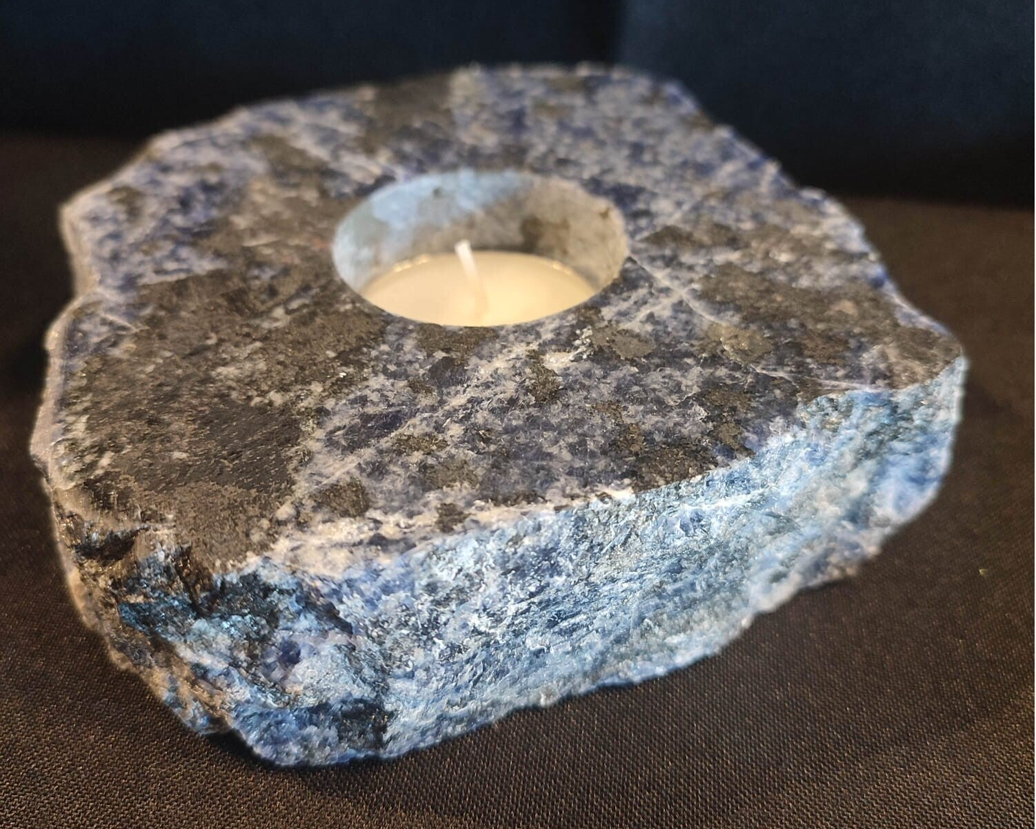 Bougeoir en Sodalite naturelle – poli
