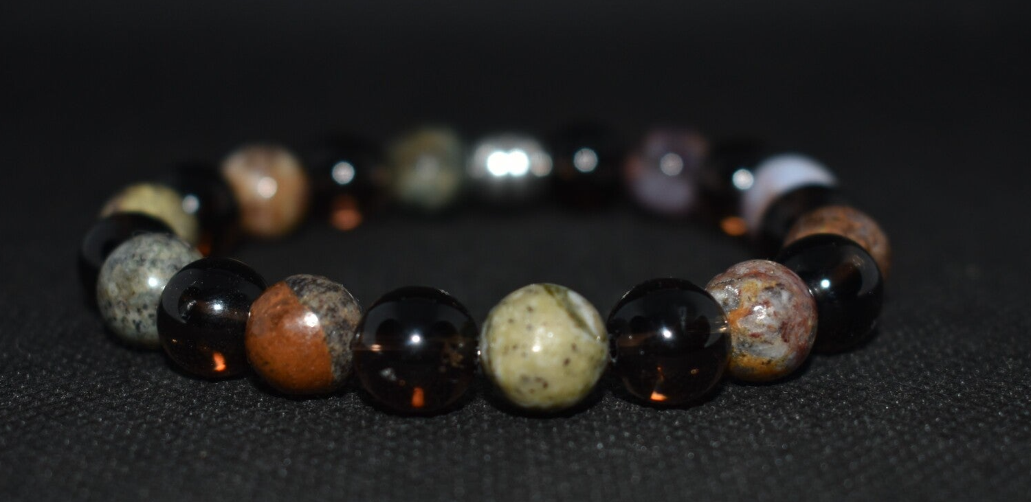 Bracelet Résilience - Quartz fumé - Pietersite 10mm