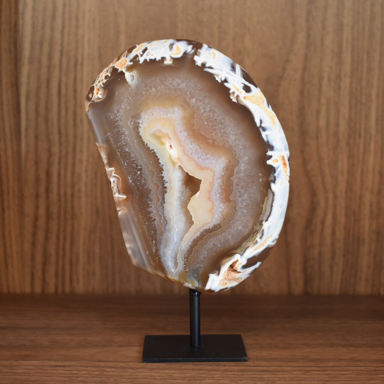 Agate Base Métal polie-Modèle 01