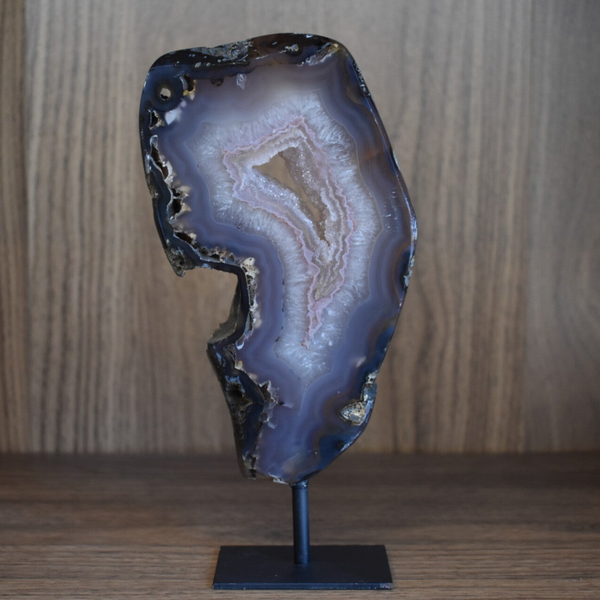 Agate Base Métal polie-Modèle 02