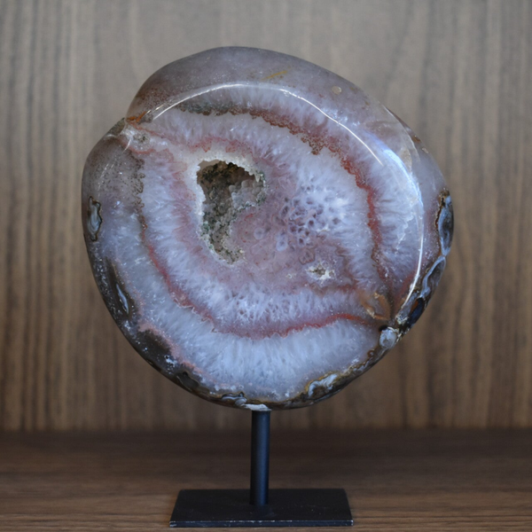 Agate Base Métal polie-Modèle 13
