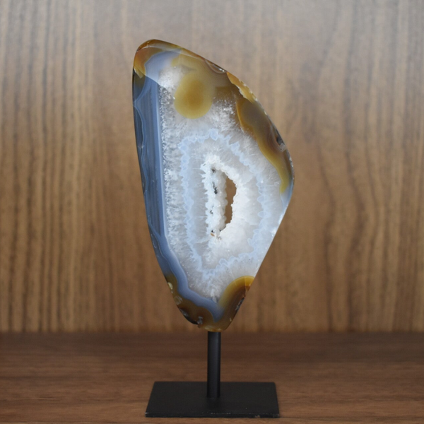 Agate Base Métal polie-Modèle 03