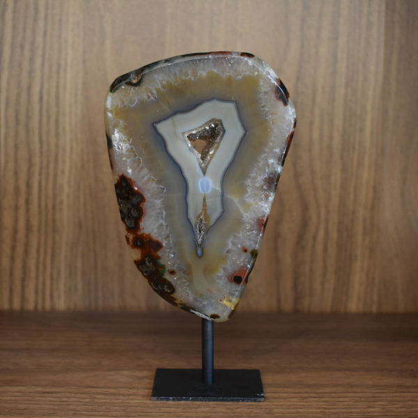 Agate Base Métal polie-Modèle 07