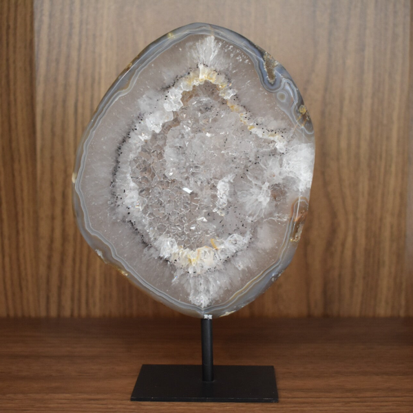 Agate Base Métal polie-Modèle 12