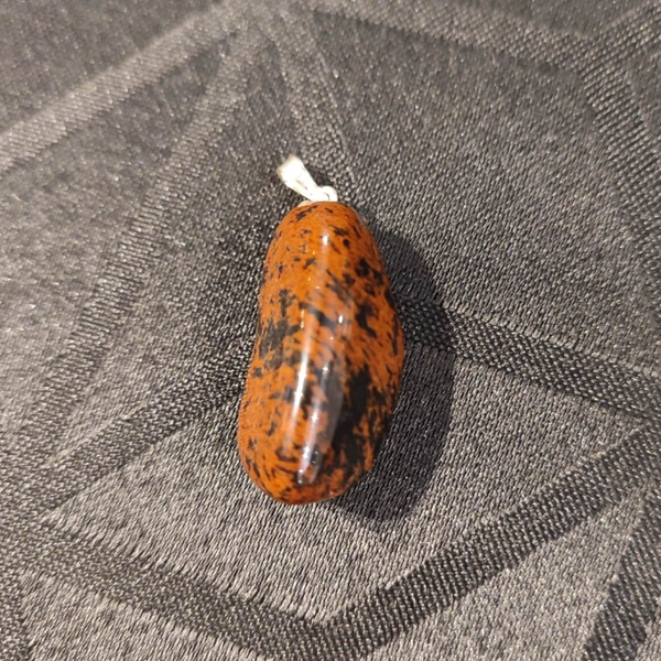 Pendentif Obsidienne Acajou – Pierre roulée