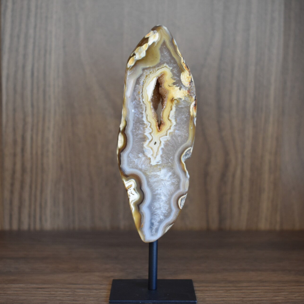 Agate Base Métal polie-Modèle 14