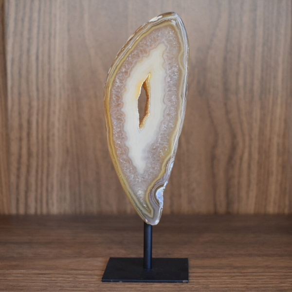 Agate Base Métal polie-Modèle 15