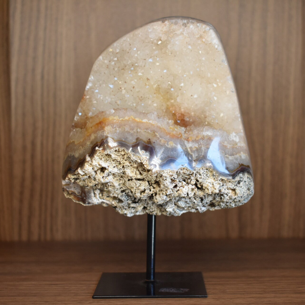 Agate Base Métal semi polie-Modèle 07