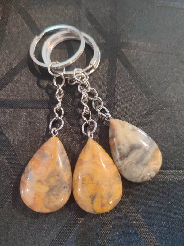 Porte-clés en Agate Crazy Lace naturelle