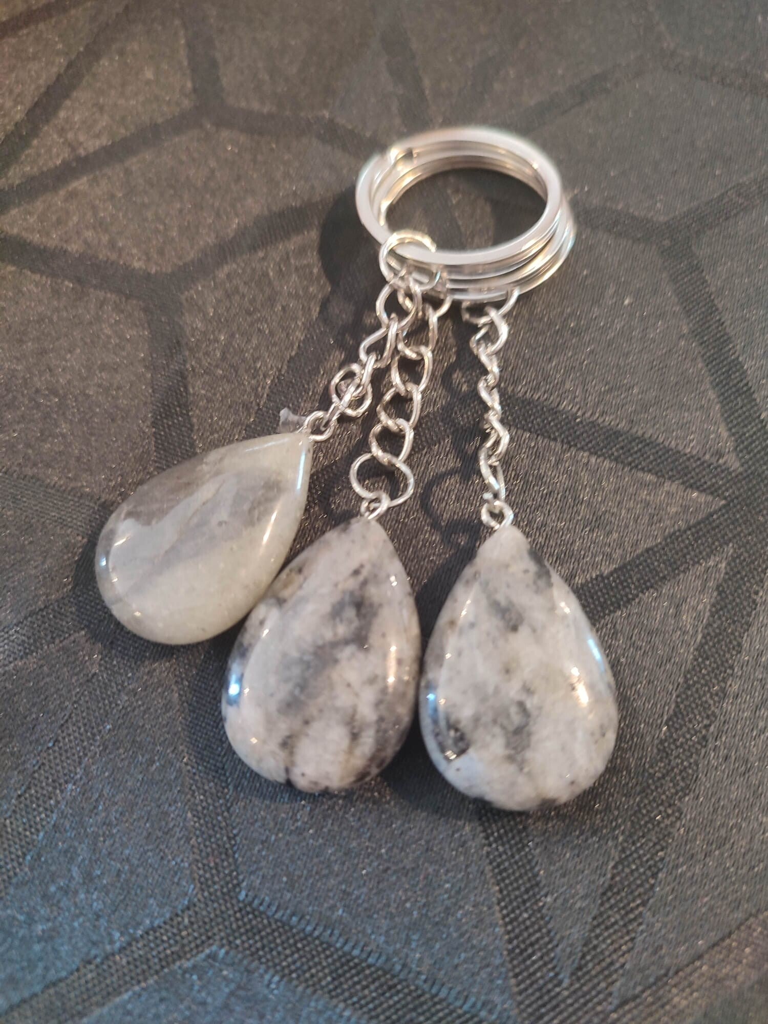 Porte-clés en Larvikite naturelle