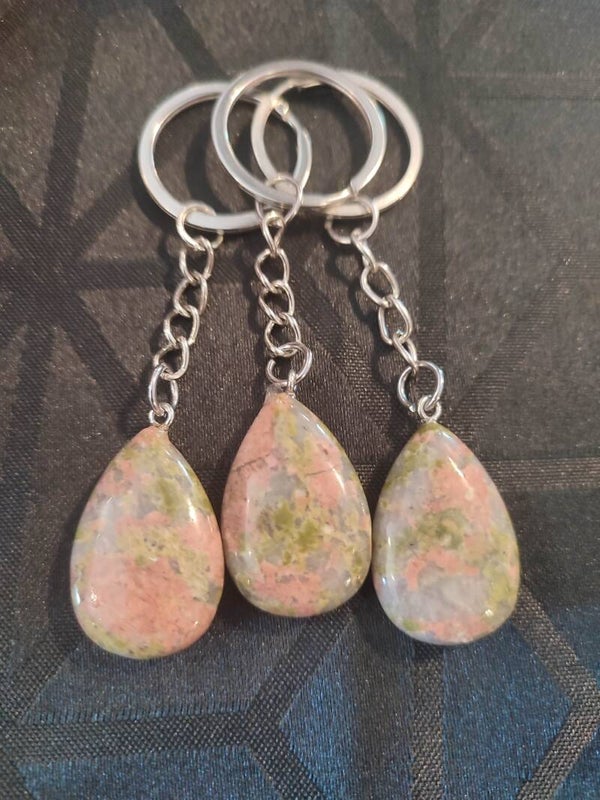 Porte-clés en Unakite naturelle