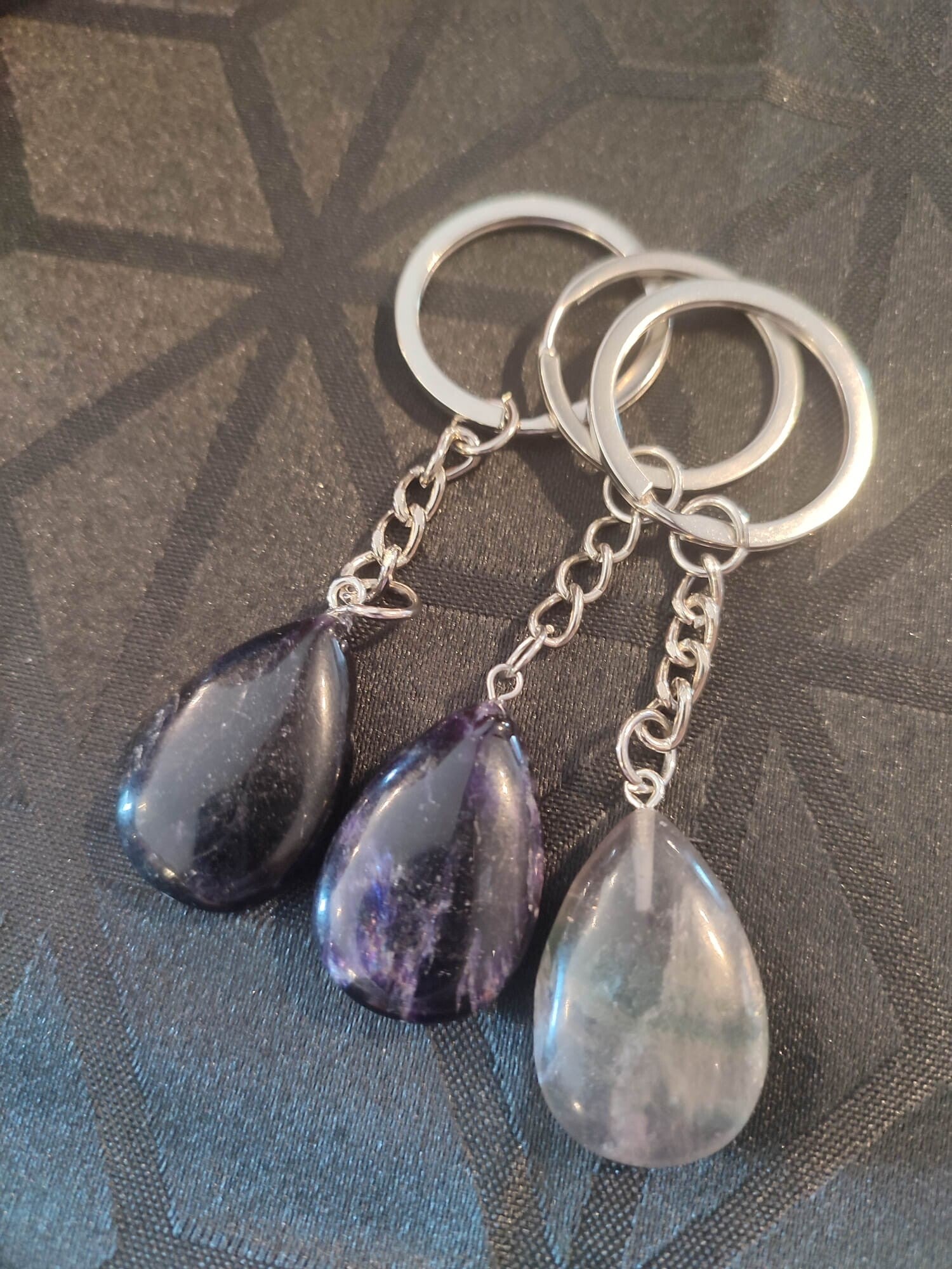 Porte-clés en Fluorite naturelle
