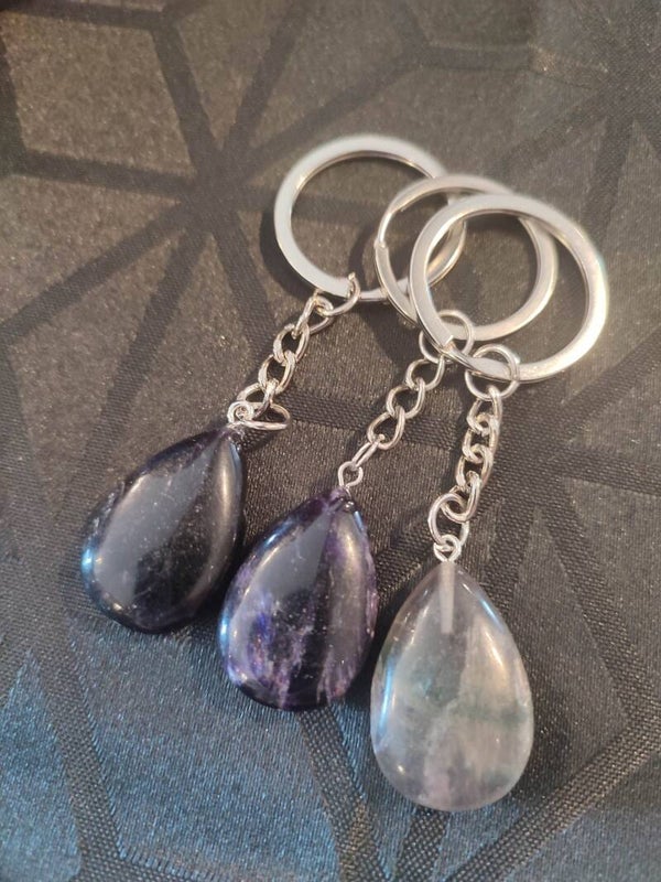 Porte-clés en Fluorite naturelle