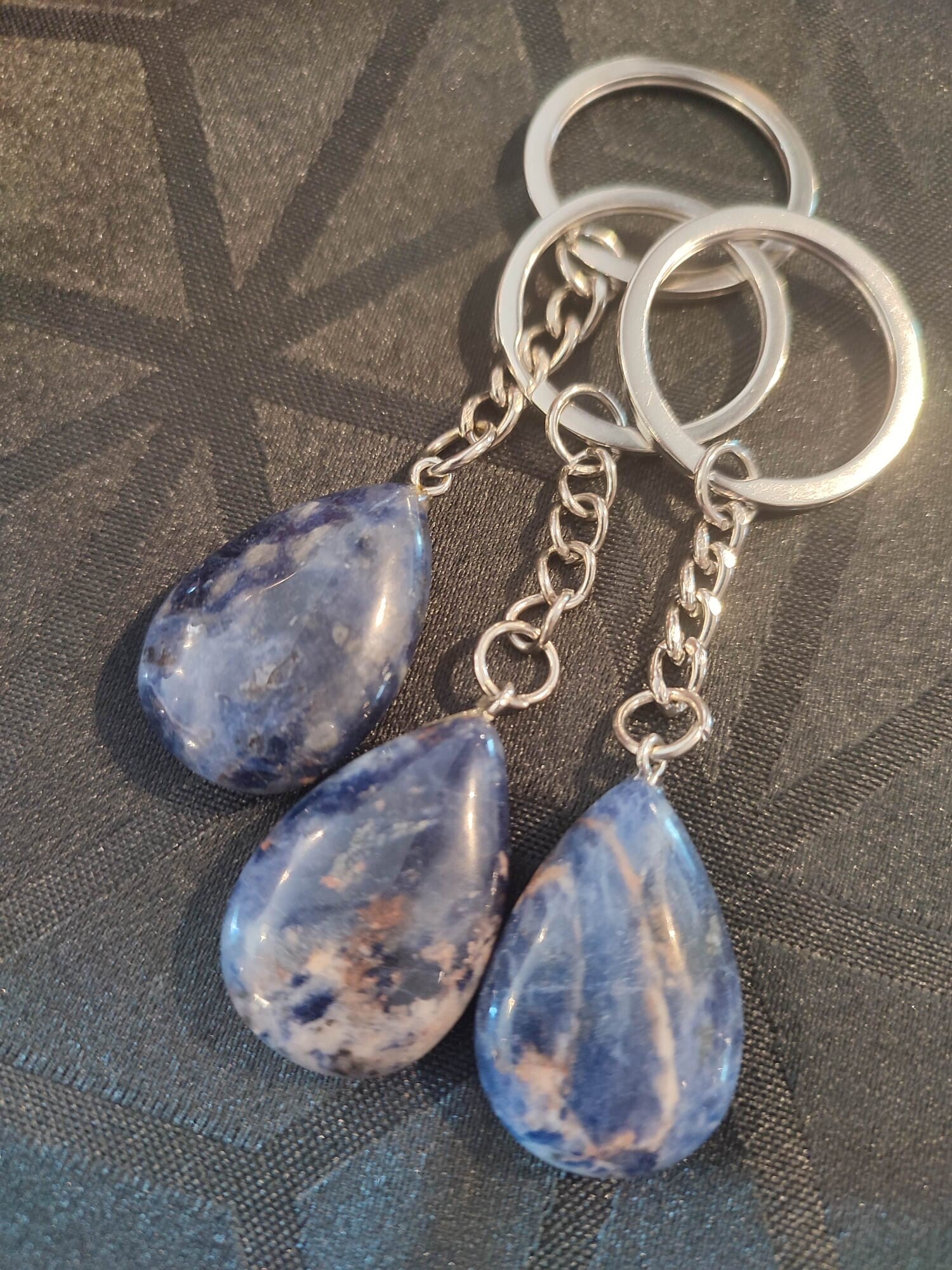 Porte-clés en Sodalite naturelle