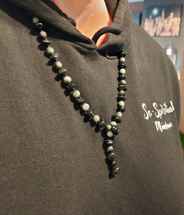 L'Œil Sauvage – Collier masculin artisanal en pierres naturelles