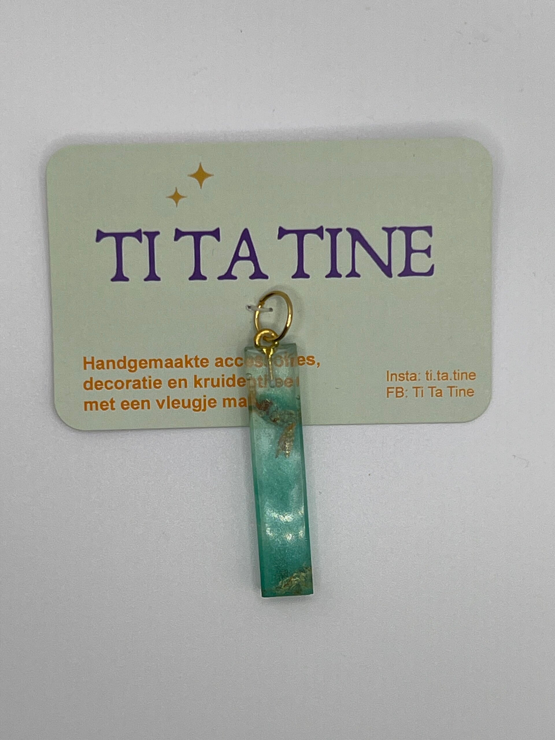 Kettinghanger goud: zeegroen/goud