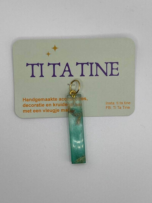 Kettinghanger goud: zeegroen/goud