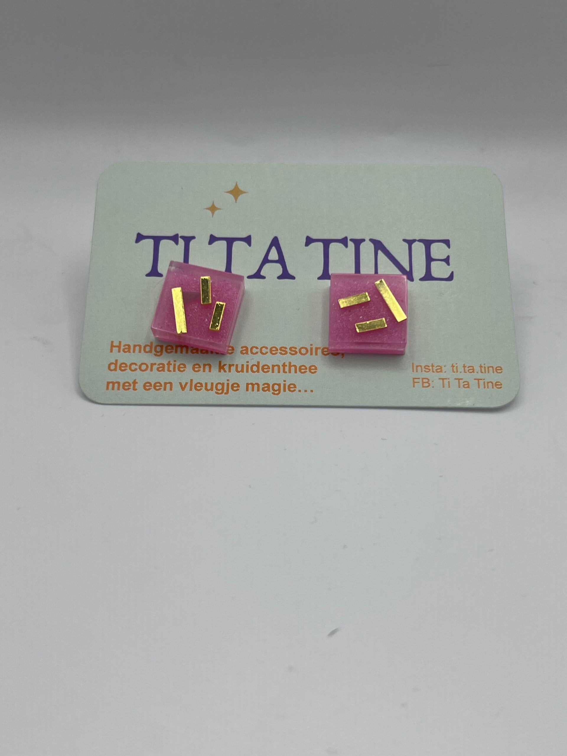 Oorbellen stekers roze/goud