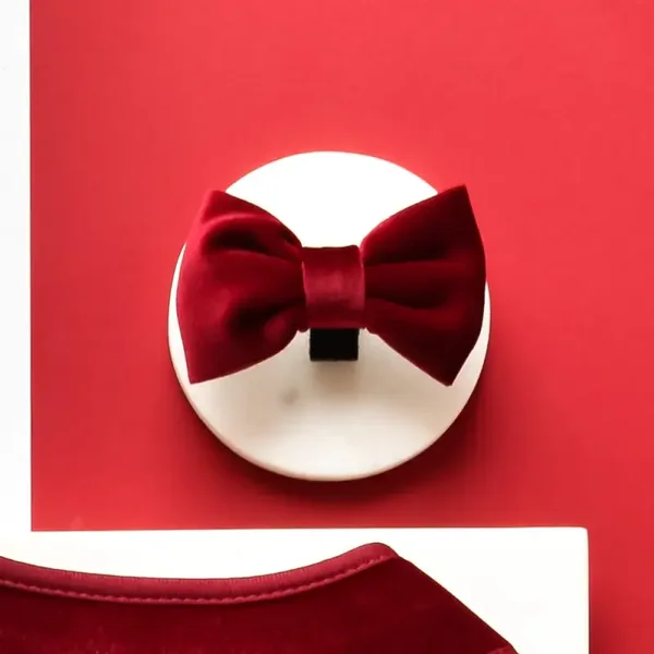 Bow Tie Fluweel - Christmas Red