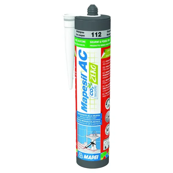 Silicone acetico Mapesil AC 112 Grigio Medio