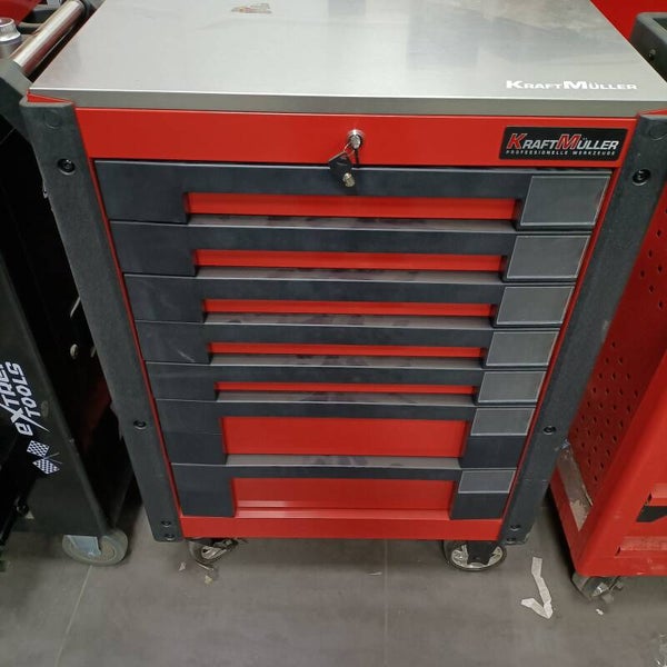 Servante d'atelier pro, xxl , 7 tiroirs pleins, clé dynamo.