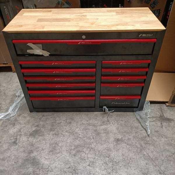 Servante d'atelier pro, 12 tiroirs, clé dynamo, douilles de chocs, ext..