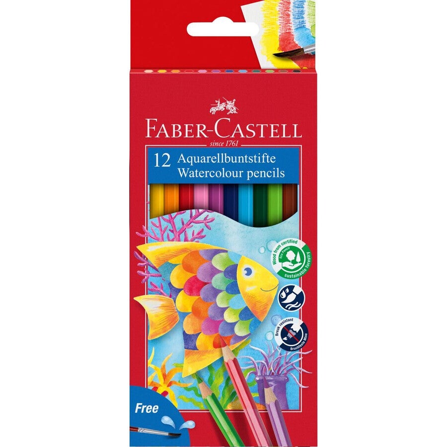 Faber-Castell 12 Matite Colorate Acquerellabili