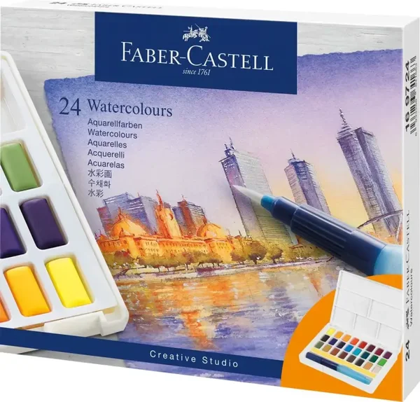 Astuccio con 24 acquerelli Faber-Castell