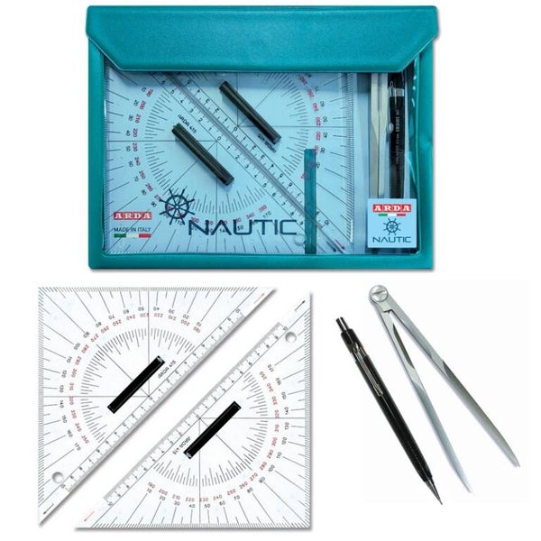 Arda Nautic - Set per Carteggio Professionale 4 Pezzi con Busta Magnetica