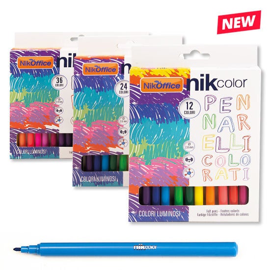 Pennarelli NikOffice NikColor 12 Colori