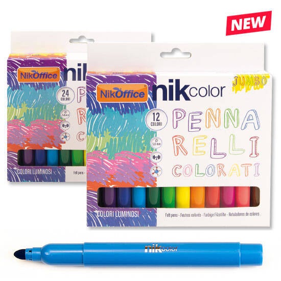 Pennarelli NikColor Jumbo da 24 NikOffice