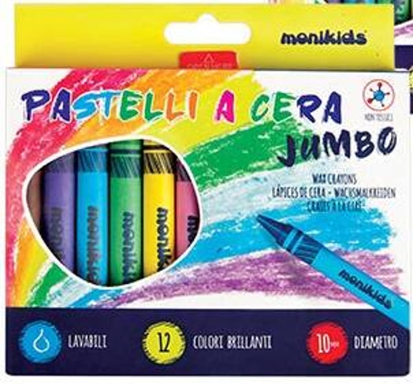 Pastelli a cera Nikoffice jumbo da 12