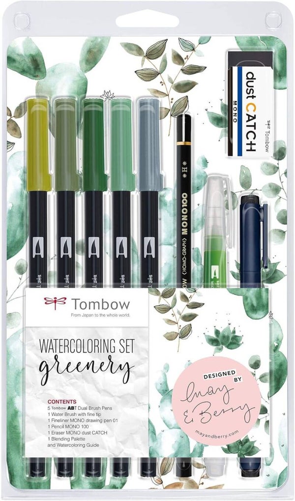 Tombow Watercoloring set Greenery