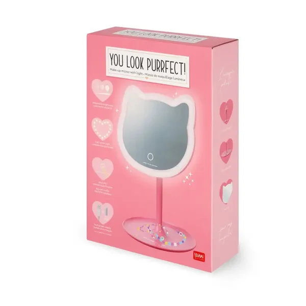 Specchio da Trucco con Luce - You Look Purrfect!