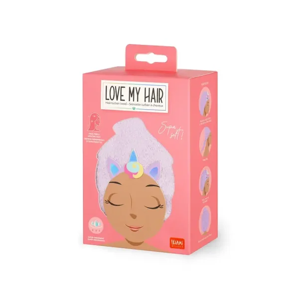 Asciugamano per Capelli a Turbante Unicorn - Love My Hair