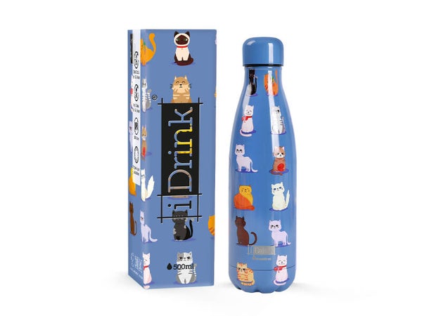 Borraccia termica IDRINK 500ml Blue cats