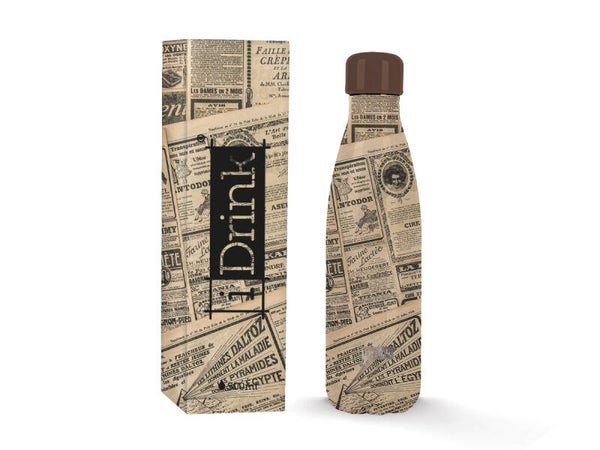 Borraccia termica IDRINK 500ml Old newspaper