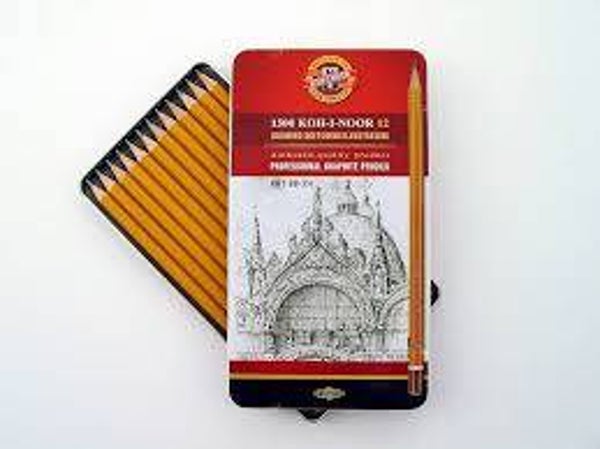 Set 12 matite in grafite Koh-I-Noor 1500, gradazioni da 8B a 2H