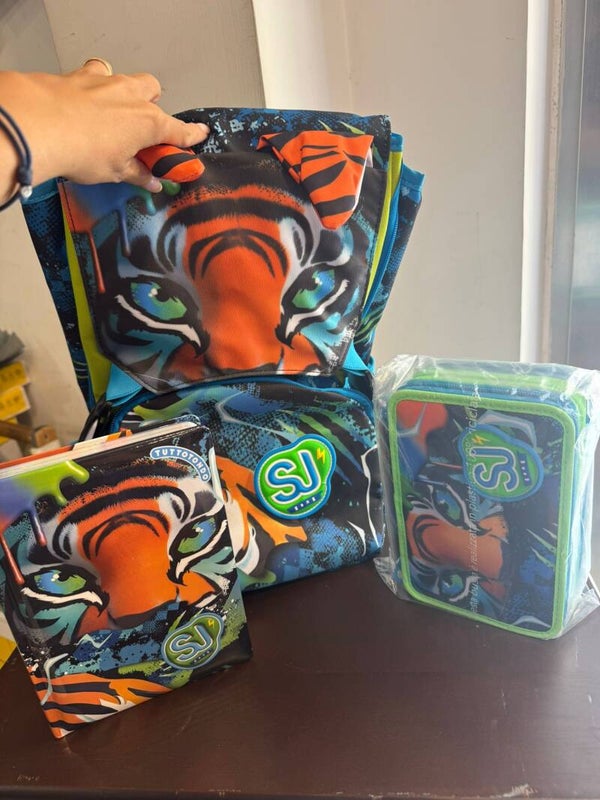 Zaino SJ Seven tigre + astuccio completo + diario