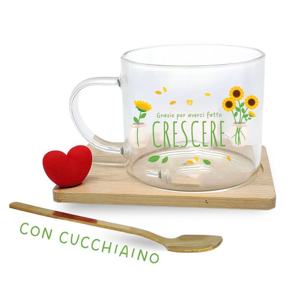 Tazza in vetro grazie maestro/maestra