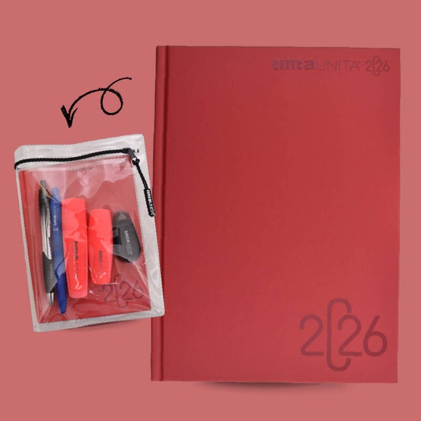 Diario scuola Tinta Unita 2025/2026 rosso