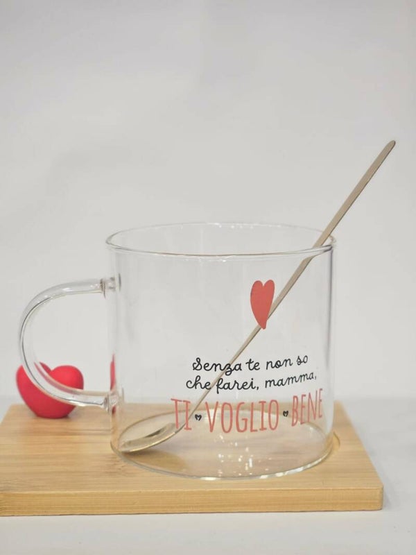 Tazza in vetro festa della mamma